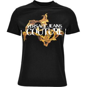 Versace Jeans Couture - Shirt - Bruin - Ronde Hals - Kwartmouw