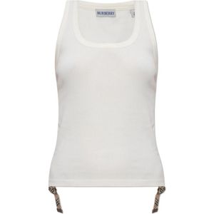 Burberry, Dames, Tops, Wit, Maat: M Katoen,