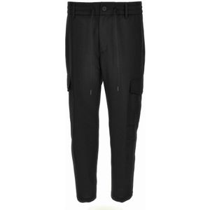 Versace Jeans Couture, Heren, Broeken, Zwart, Maat: M