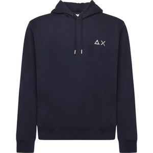 Sun68, Heren, Sweatshirts & Hoodies, Blauw, Maat: S Katoen,