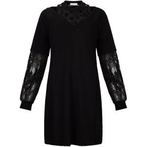 Liu Jo, Dames, Jurken, Zwart, Maat: XS Katoen,