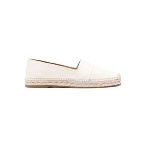 Chloé Witte platte schoenen met geborduurd logo , White , Dames , Maat: 39 EU