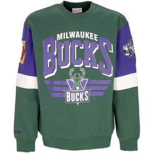 Mitchell & Ness, Heren, Sweatshirts & Hoodies, Groen, Maat: XL Katoen,