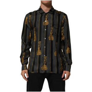 Dolce & Gabbana, Heren, Overhemden, Zwart, Maat: M