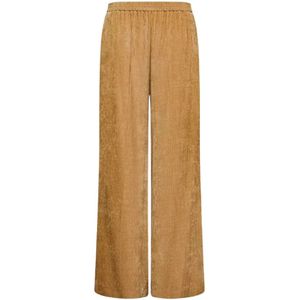 Forte Forte, Dames, Broeken, Bruin, Maat: M Velours,