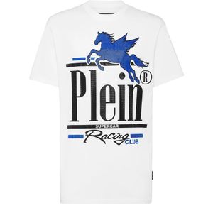 Philipp Plein, Heren, Tops, Wit, Maat: S Katoen,
