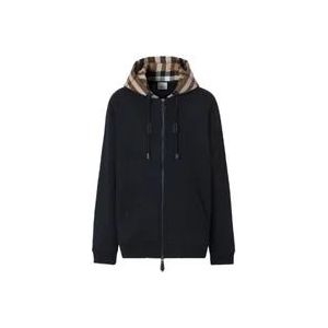 Burberry Geruite hoodie , Black , Heren , Maat: XL