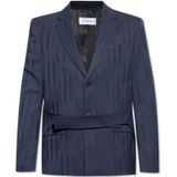 Jacquard - SHIBORI - Blazer - Blauw - Virgin Wool Blend