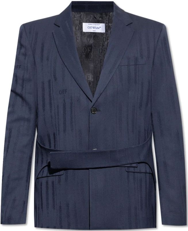 Jacquard - SHIBORI - Blazer - Blauw - Virgin Wool Blend