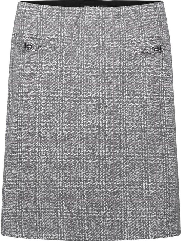 Betty Barclay - Geruite Rits Flare Rok - Grijs - Dames