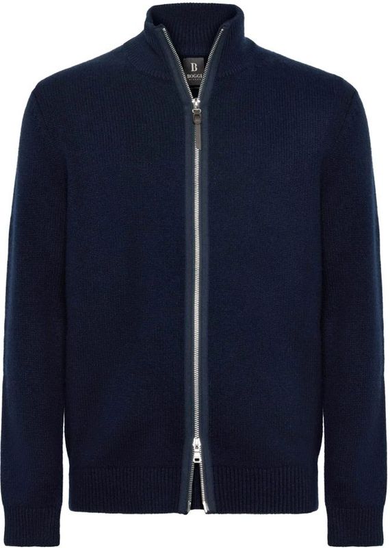 Boggi Milano - Cashmere Jumper - Blauw - Heren - Volledige Rits