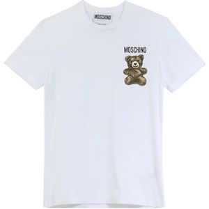 Moschino, Heren, Tops, Wit, Maat: S Katoen,