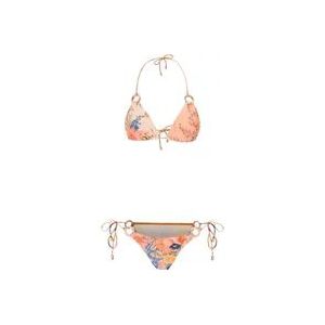 Zimmermann August Spliced Bloemen Bikini Set , Multicolor , Dames , Maat: S