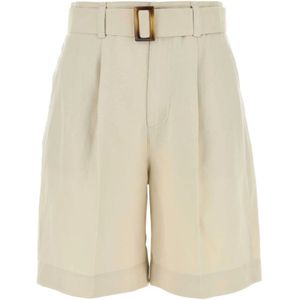 Woolrich, Dames, Korte broeken, Beige, Maat: W28 Katoen,
