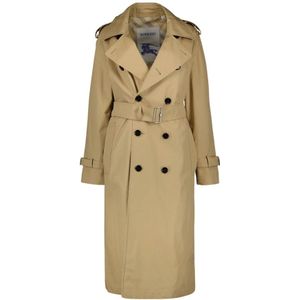 Burberry Klassieke Lange Trenchcoat , Beige , Dames , Maat: XS