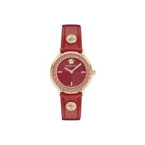 Versace V-Tribute Rood Emaille Diamant Horloge , Red , Dames , Maat: ONE Size