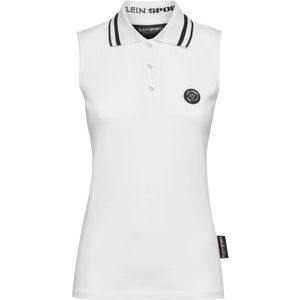 Plein Sport, Dames, Tops, Wit, Maat: S Katoen,