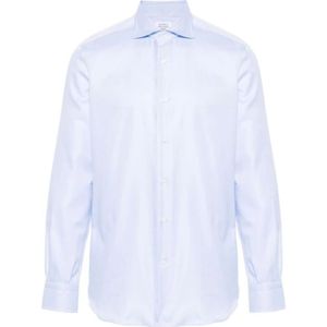 Mazzarelli, Heren, Overhemden, Blauw, Maat: XL Katoen,