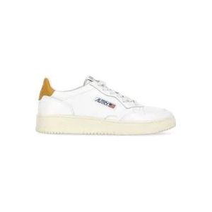 Autry Witte Leren Sneakers met Logodetails , White , Heren , Maat: 44 EU