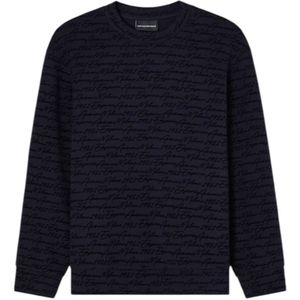 Emporio Armani, Heren, Sweatshirts & Hoodies, Blauw, Maat: M Katoen,
