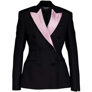 Tom Ford, Dames, Jassen, Zwart, Maat: 2XS Satijn,