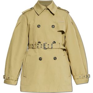 Ganni, Dames, Mantels, Groen, Maat: S Poliester,