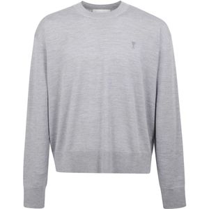 Ami Paris, Heren, Truien, Grijs, Maat: M Zijde,