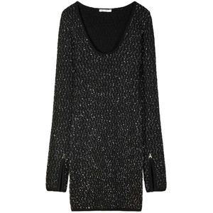 Patrizia Pepe, Dames, Jurken, Zwart, Maat: M Viscose,