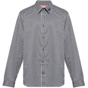 Diesel, Heren, Overhemden, Zwart, Maat: 2XL Katoen,