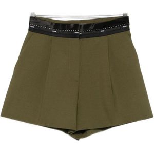 Msgm, Dames, Korte broeken, Groen, Maat: XS Wol,
