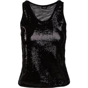 Emme DI Marella, Dames, Tops, Zwart, Maat: S Poliester,