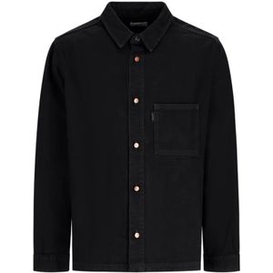 Haikure, Heren, Overhemden, Zwart, Maat: M Denim,