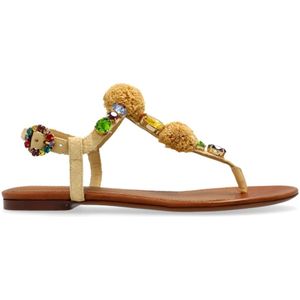 Dolce & Gabbana, Dames, Schoenen, Beige, Maat: 36 EU Leer,