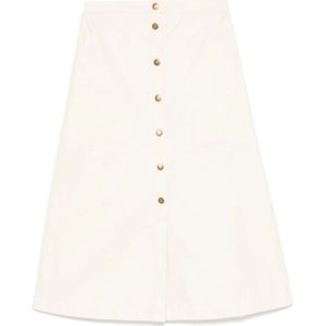 Moncler, Dames, Rokken, Wit, Maat: XS Zijde,