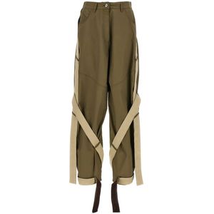 The Attico, Dames, Broeken, Groen, Maat: XS Katoen,