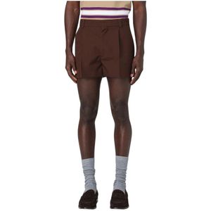 Gucci, Heren, Korte broeken, Bruin, Maat: M Katoen,