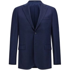 Boggi Milano - Bird's Eye - Blazer - Blauw - Heren - Zuivere Wol