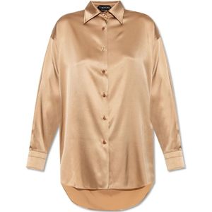 Tom Ford, Dames, Blouses & Shirts, Beige, Maat: 2XS Zijde,