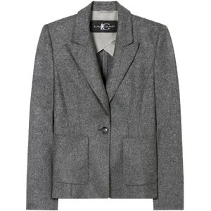 Luisa Cerano, Dames, Jassen, Grijs, Maat: 3XL Flanel,