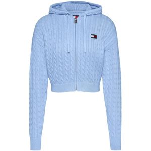 Tommy Jeans, Dames, Sweatshirts & Hoodies, Blauw, Maat: L Katoen,
