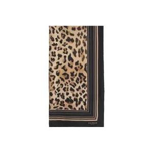 Balmain Zijden sjaal met luipaardprint , Brown , Dames , Maat: ONE Size