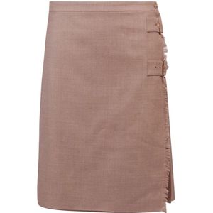 Burberry, Dames, Rokken, Beige, Maat: 2XS Wol,