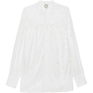 Ines de la Fressange Paris, Dames, Blouses & Shirts, Wit, Maat: XS Katoen,
