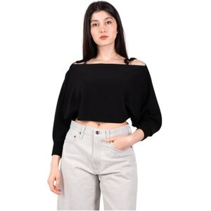 Roberto Collina, Dames, Tops, Zwart, Maat: XS