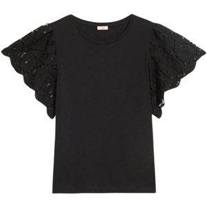 Oltre, Dames, Tops, Zwart, Maat: S Katoen,