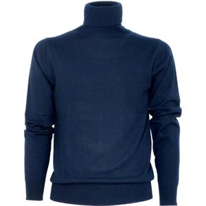 Cashmere Company, Heren, Truien, Blauw, Maat: 2XL Zijde,