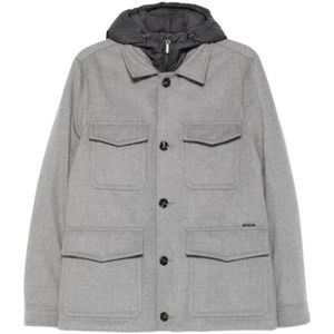 Moorer, Heren, Jassen, Grijs, Maat: XL Wol,