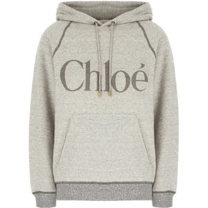 Chloé, Dames, Sweatshirts & Hoodies, Grijs, Maat: XS Katoen,