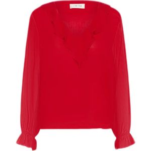 Cream, Dames, Blouses & Shirts, Rood, Maat: M Poliester,