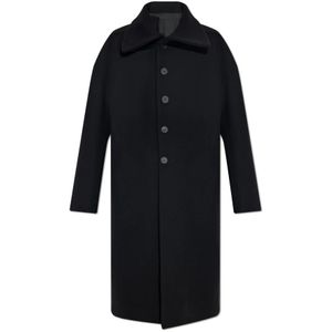 Rick Owens, Heren, Mantels, Zwart, Maat: L Wol,